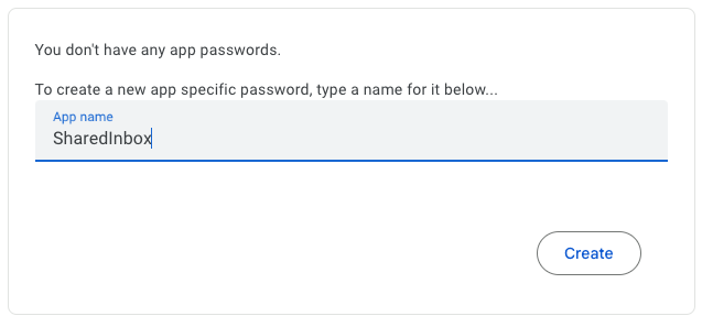 App password name