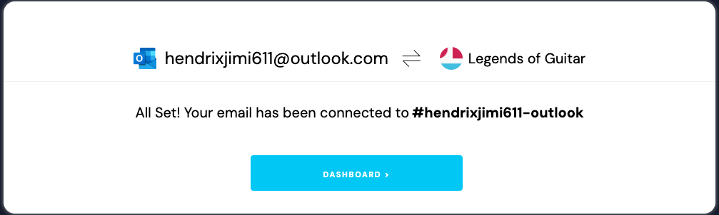 outlook setup completed
